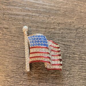 Swarovski USA Flag Brooch